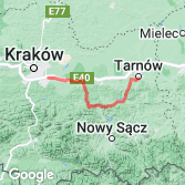 Mapa Tarnów - Kraków